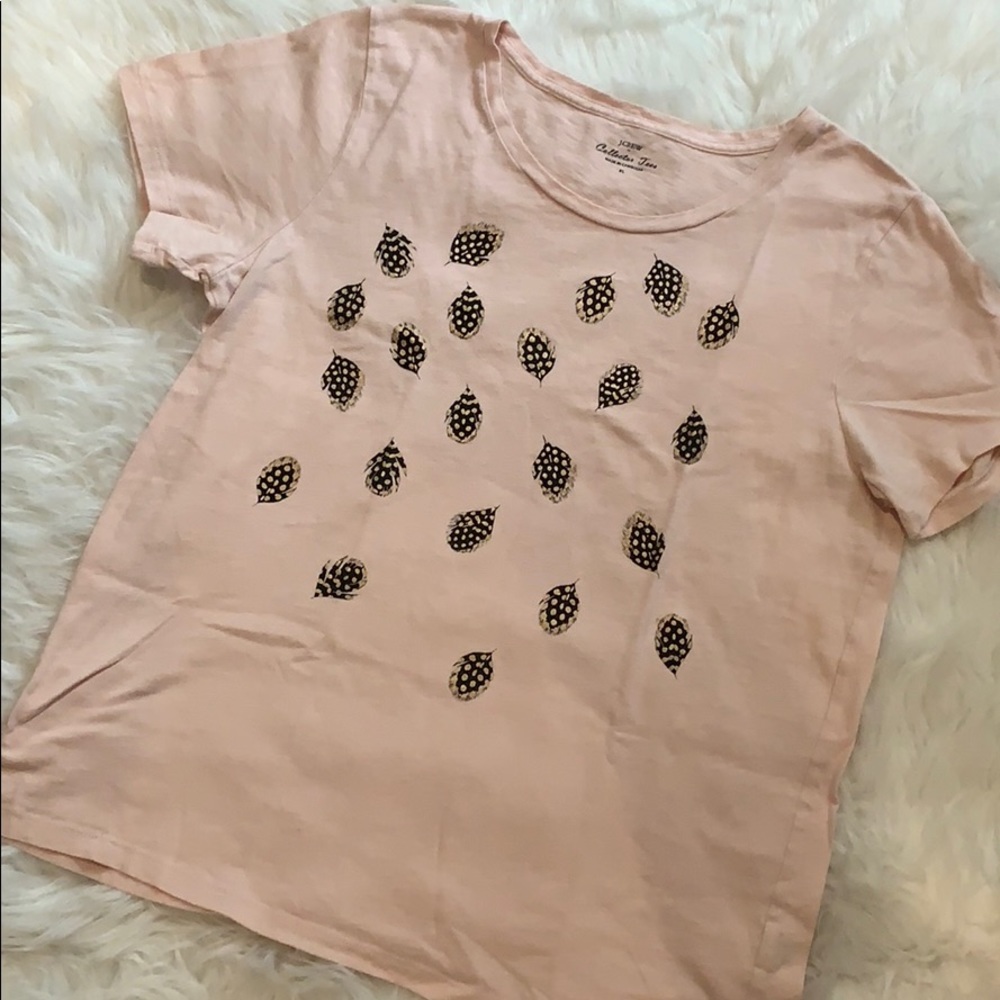 J. Crew Collector Tees Blush w/ Rose Gold Sz XL